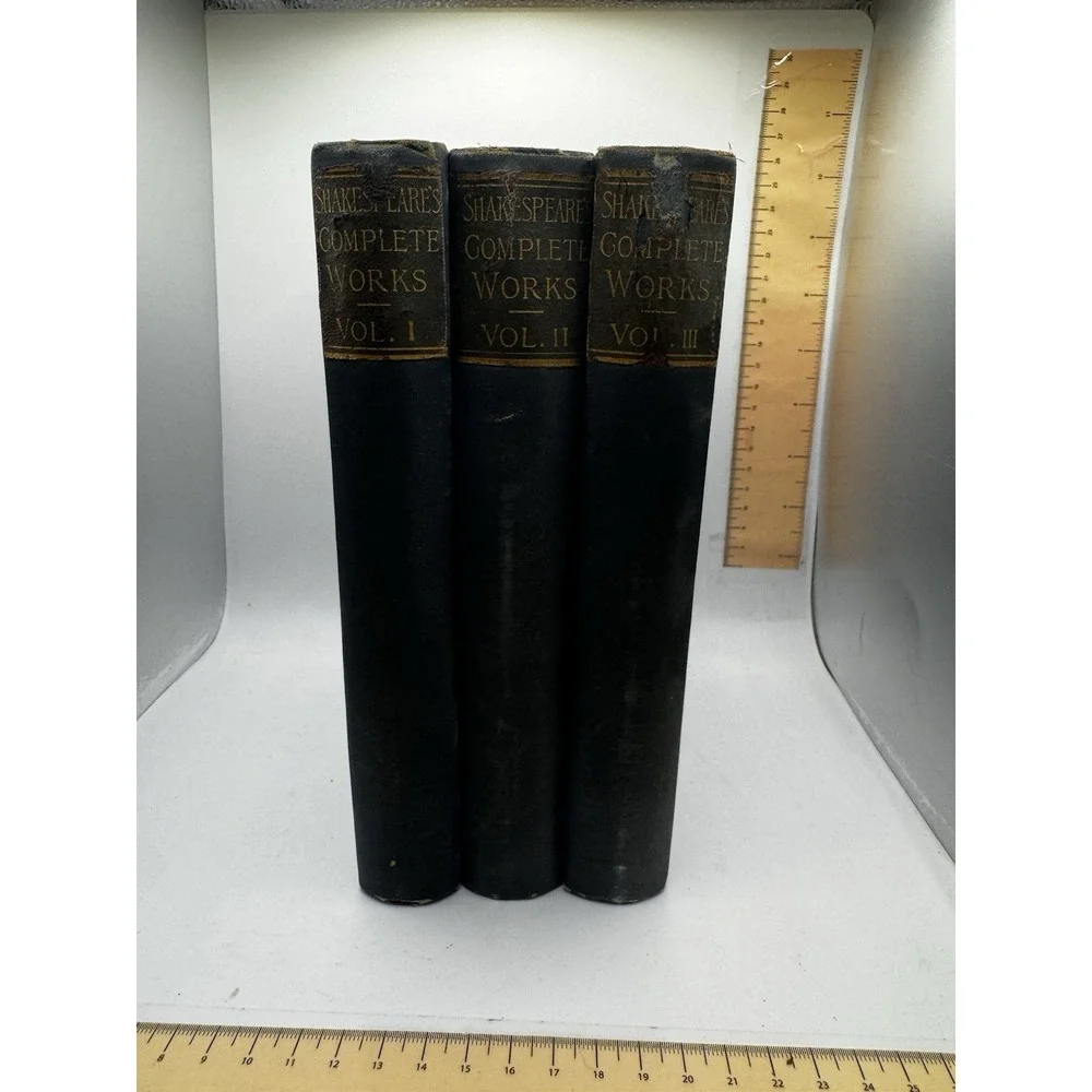 The Complete Works Of William Shakespeare Vol I II & III 1890 HC - 3 Books
